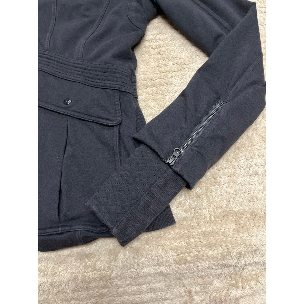 Lululemon Black "It's Happening" Moto Utility Jacket - Size 12 women's - Picture 2 of 8